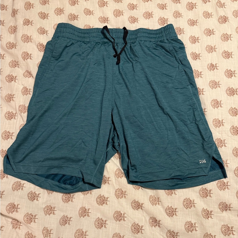 DSG Blue Athletic Shorts with Elastic Waistband and Drawstring